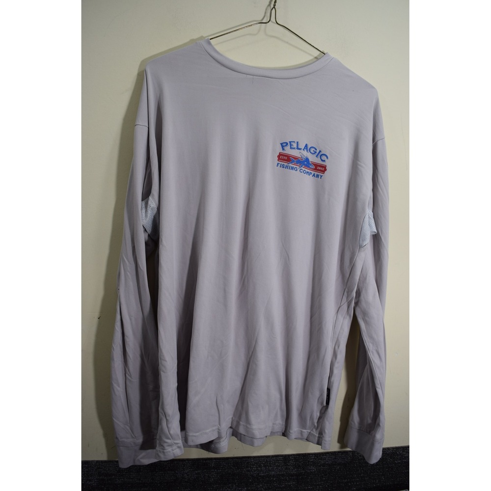 Pelagic Fishing Company Long Sleeve Performance Shirt Flying Fish MENS XL FLAWS